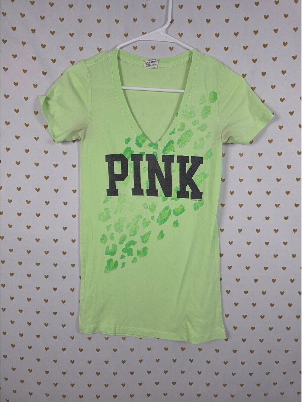 Victorias Secret PINK Leopard Vintage Y2k Cheetah V neck tee shirt XS